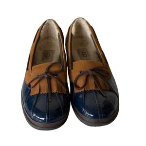 Ugg Hailey Winter waterproof shearling sole navy shoes size 7.5